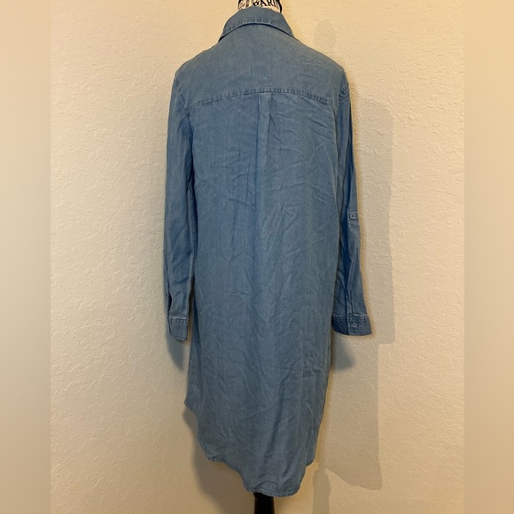 Como Vintage Denim Blue Long Sleeve Shirt Dress - Picture 4 of 11